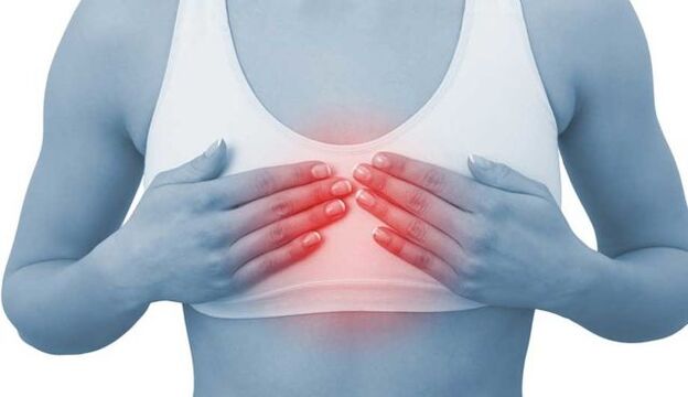 Pain in the sternum in the front is a sign of osteochondrosis of the thoracic spine